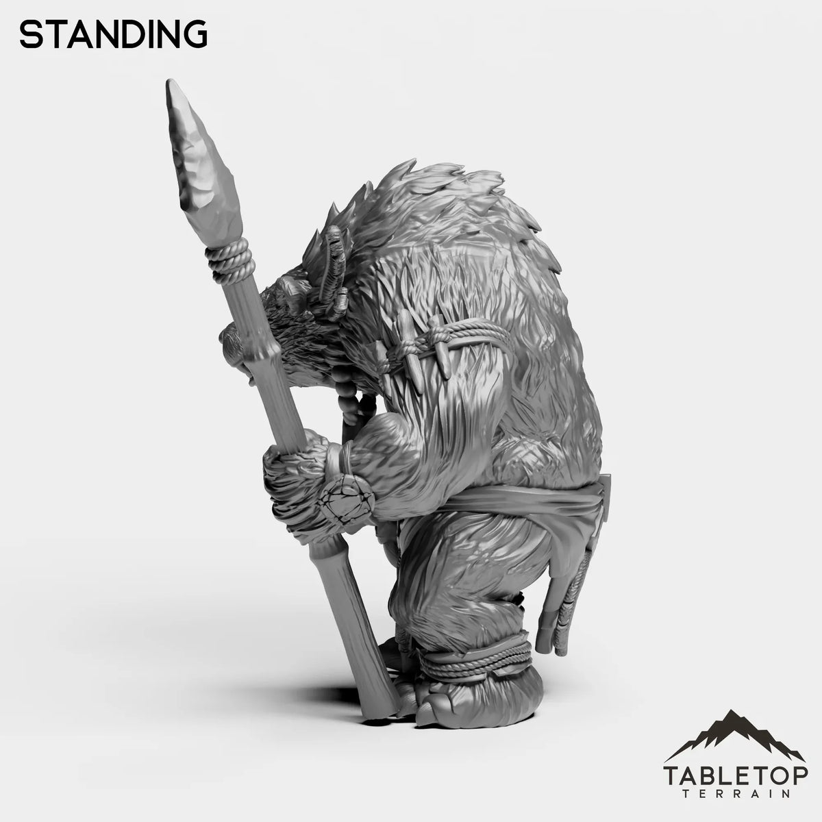 Tabletop Terrain Miniature Furbolg With Spear