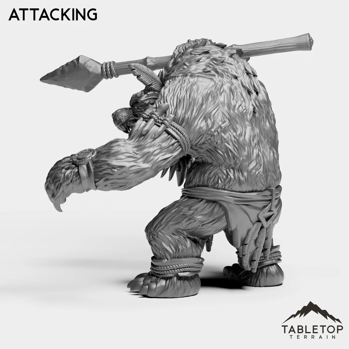 Tabletop Terrain Miniature Furbolg With Spear