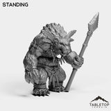 Tabletop Terrain Miniature Furbolg With Spear