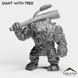 Tabletop Terrain Miniature Giant With Tree Mountain Giant Boss