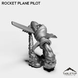 Tabletop Terrain Miniature Gnome Rocket Plane Pilot