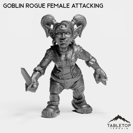 Tabletop Terrain Miniature Goblin Rogue Female Attacking Goblin Starters Female