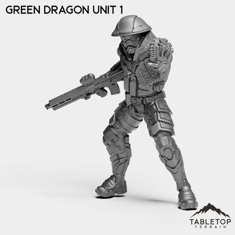 Tabletop Terrain Miniature Green Dragon Unit 1 Green Dragon Unit - Black Lotus Squad