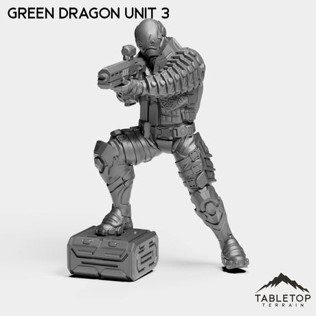 Tabletop Terrain Miniature Green Dragon Unit 3 Green Dragon Unit - Black Lotus Squad