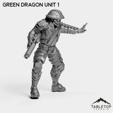 Tabletop Terrain Miniature Green Dragon Unit - Black Lotus Squad