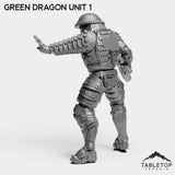 Tabletop Terrain Miniature Green Dragon Unit - Black Lotus Squad
