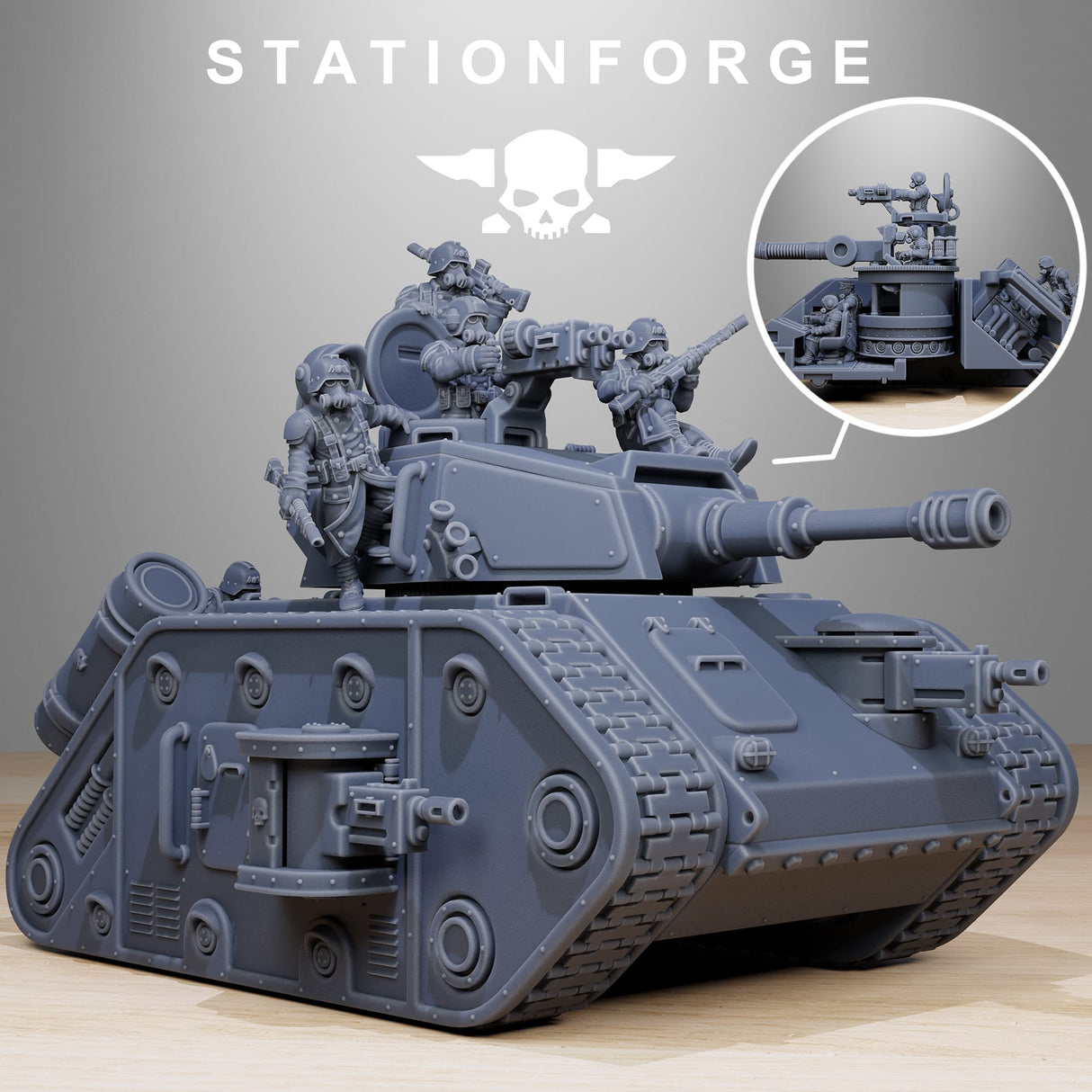 Tabletop Terrain Miniature GrimGuard Battle Tank 2.0 (with interior)