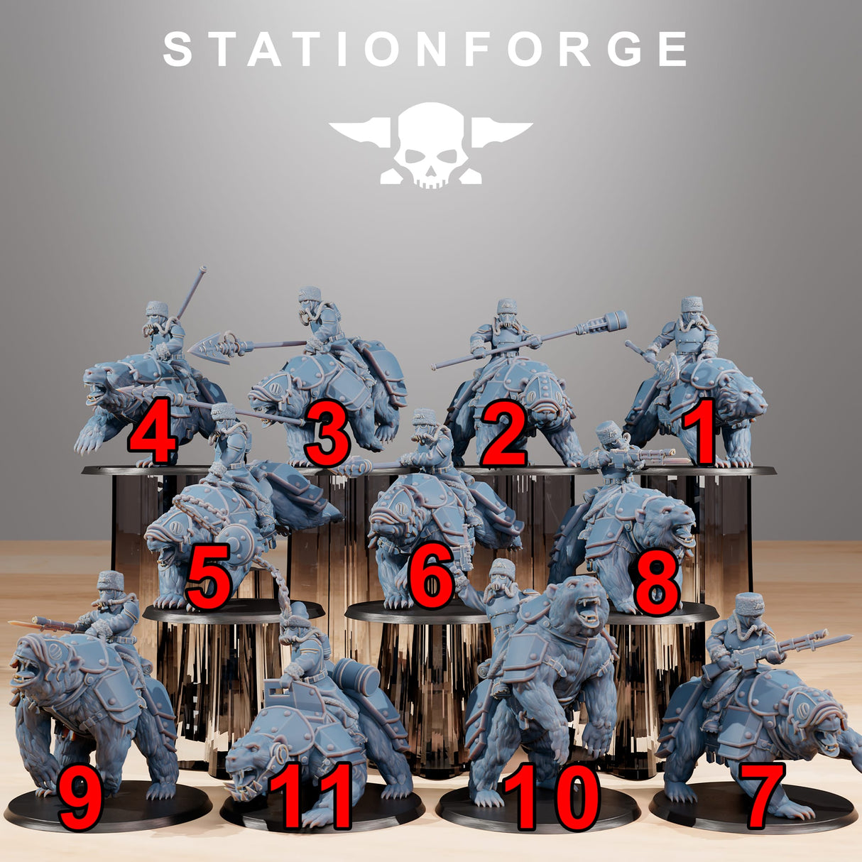 Tabletop Terrain Miniature GrimGuard Bear Riders