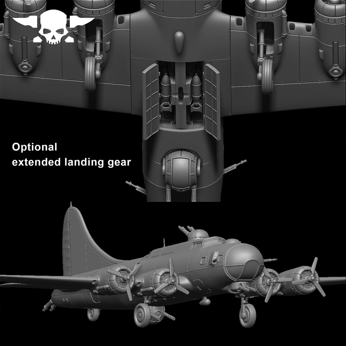 Tabletop Terrain Miniature GrimGuard Bomber with Interior