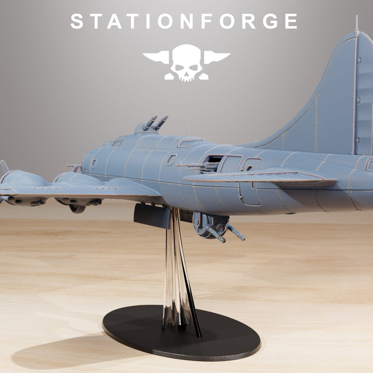 Tabletop Terrain Miniature GrimGuard Bomber with Interior
