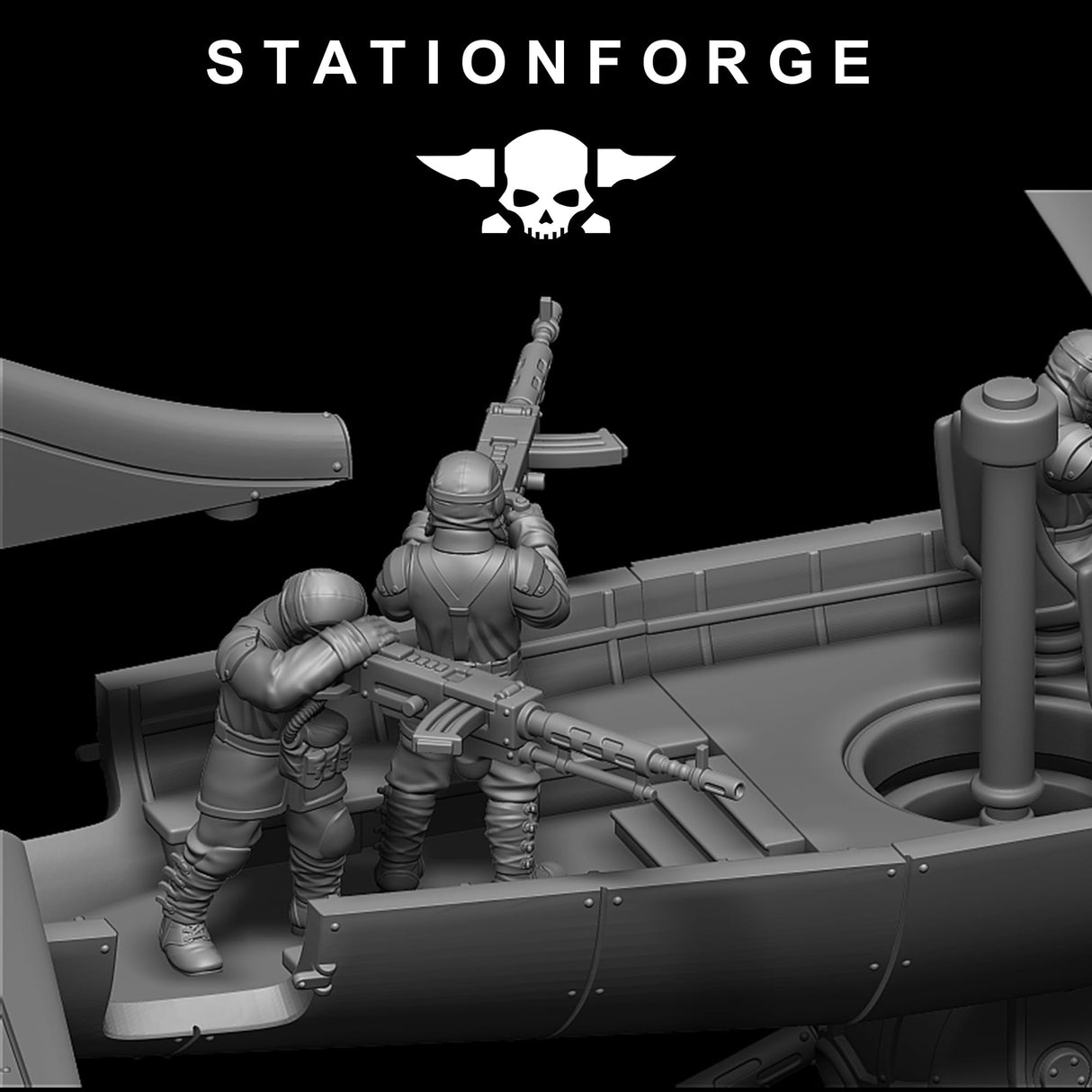 Tabletop Terrain Miniature GrimGuard Bomber with Interior