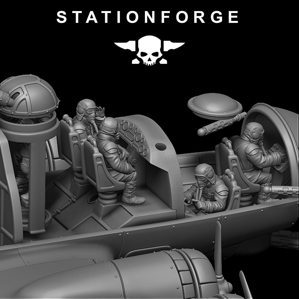 Tabletop Terrain Miniature GrimGuard Bomber with Interior
