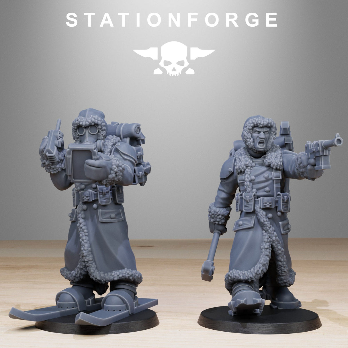 Tabletop Terrain Miniature GrimGuard Frostwatch Skiers