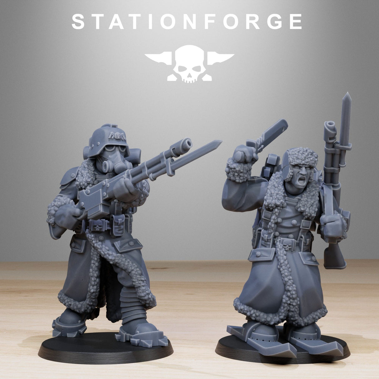Tabletop Terrain Miniature GrimGuard Frostwatch Skiers