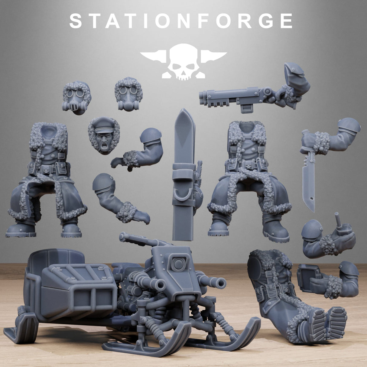 Tabletop Terrain Miniature GrimGuard FrostWatch Snowbikers