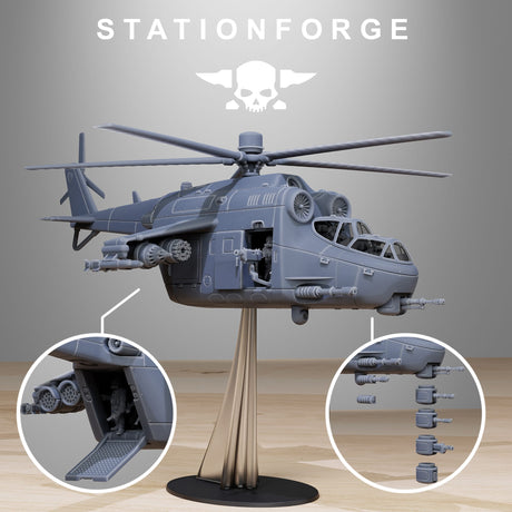 Tabletop Terrain Miniature GrimGuard Helicopter