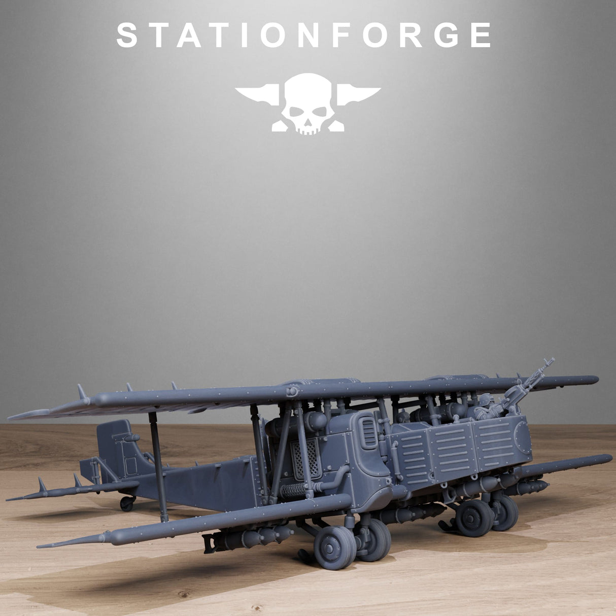 Tabletop Terrain Miniature Grimguard Iron Biplane