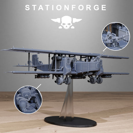 Tabletop Terrain Miniature Grimguard Iron Biplane