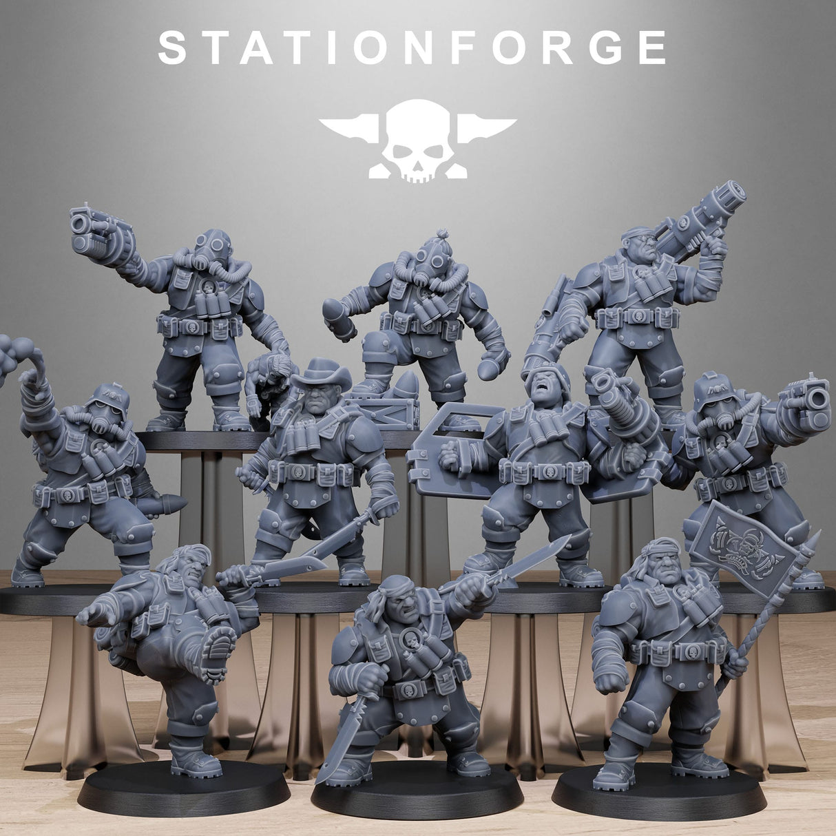 Tabletop Terrain Miniature GrimGuard Jungle Fighter Mutants