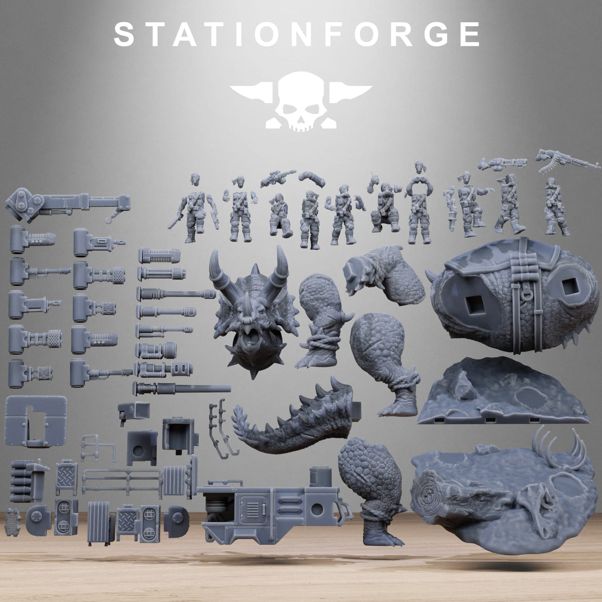 Tabletop Terrain Miniature GrimGuard Jungle Fighters Triceratank