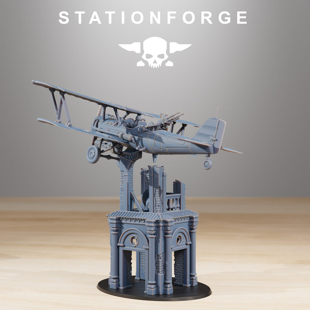 Tabletop Terrain Miniature GrimGuard SF-14A Biplane