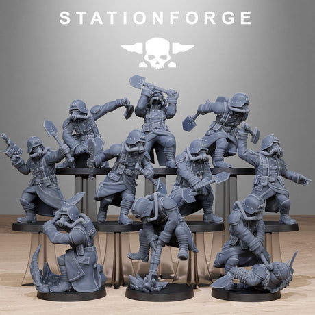 Tabletop Terrain Miniature GrimGuard Shovel Fighter