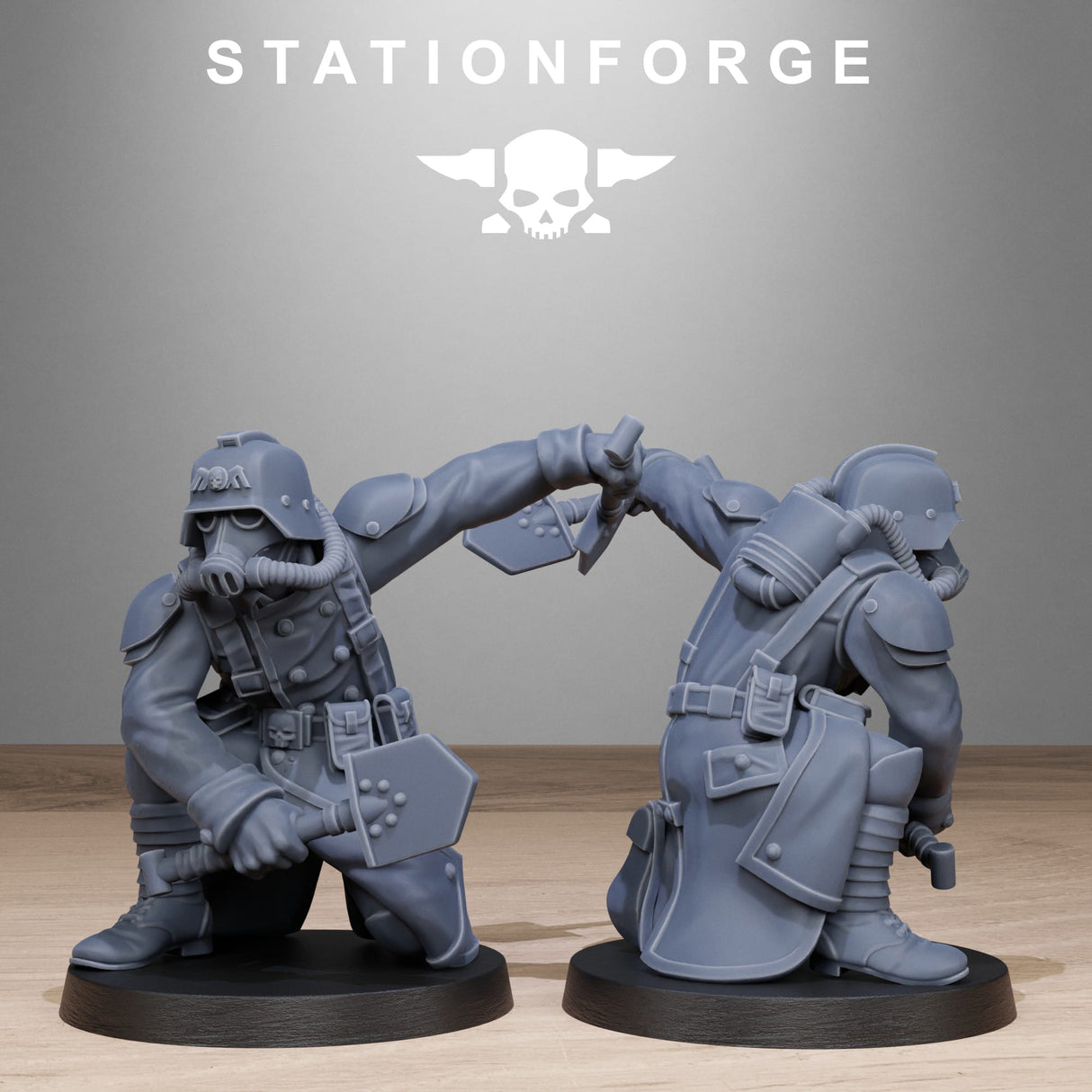Tabletop Terrain Miniature GrimGuard Shovel Fighter