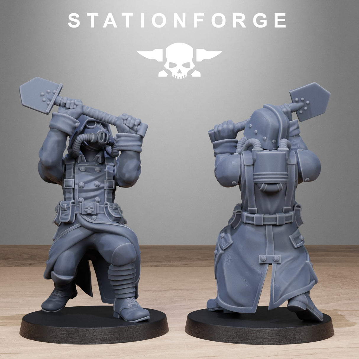 Tabletop Terrain Miniature GrimGuard Shovel Fighter