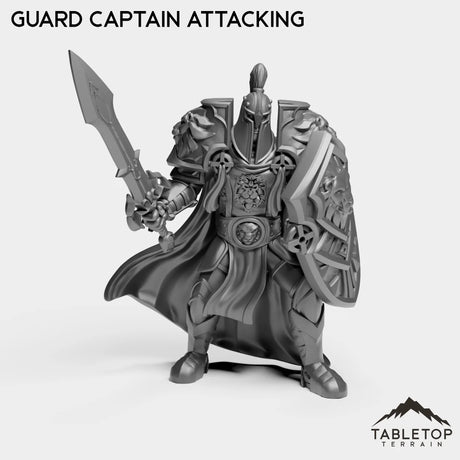 Tabletop Terrain Miniature Guard Captain Attacking Human Guard Captain