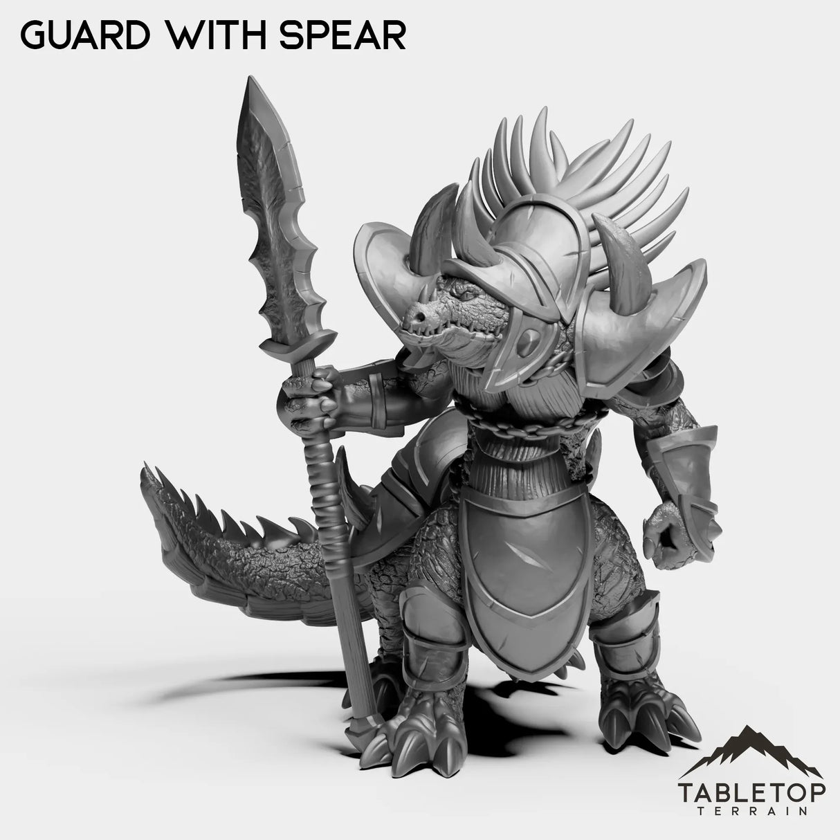 Tabletop Terrain Miniature Guard with Spear Lizard Lair Guards