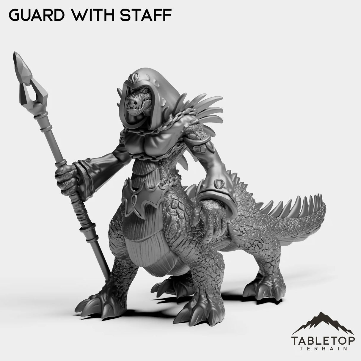 Tabletop Terrain Miniature Guard with Staff Lizard Lair Guards