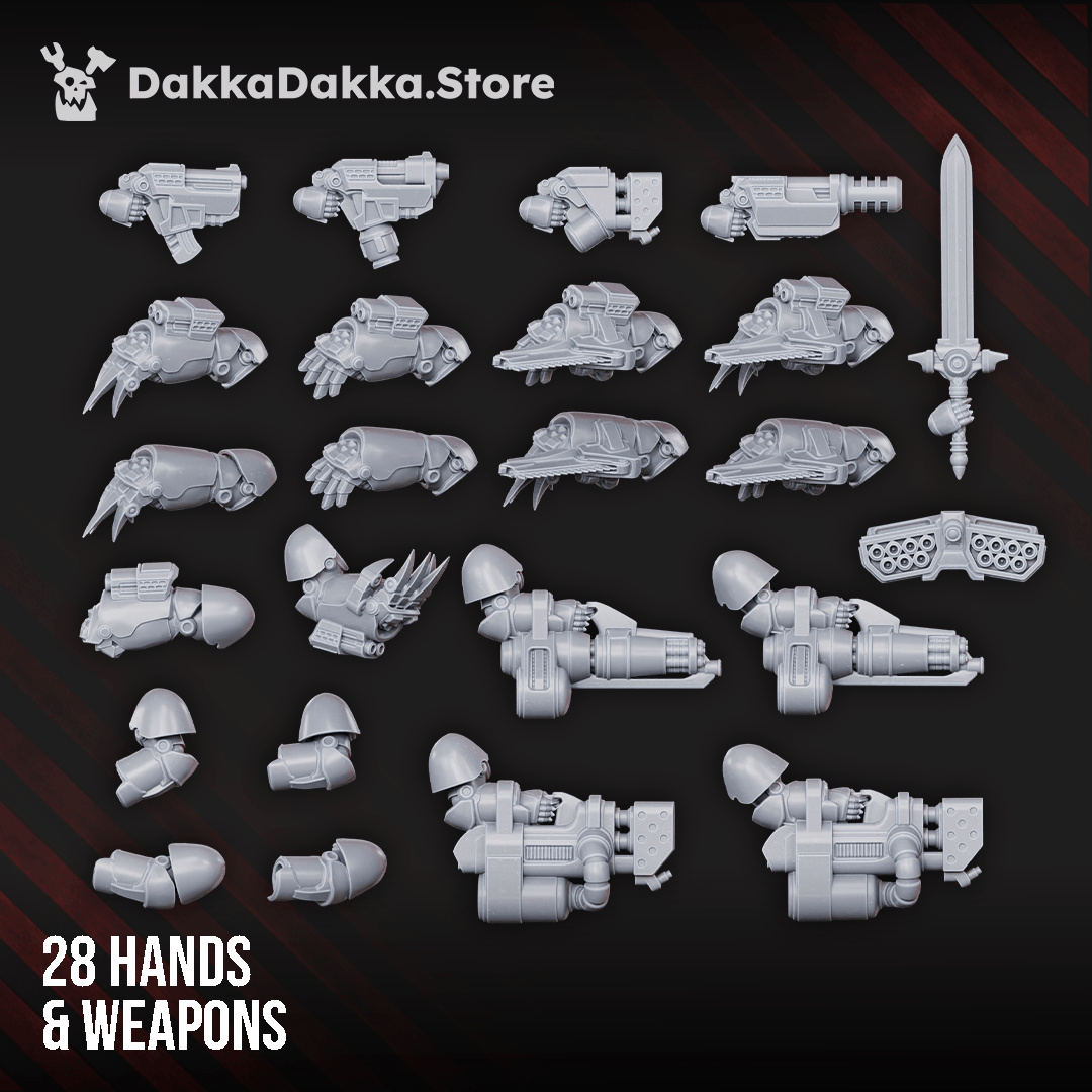 Tabletop Terrain Miniature Heavy Knights of the Great Citadel (build kit) - Destroyer Armored Space Battleline Squad of Citadel Vanguard