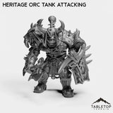 Tabletop Terrain Miniature Heritage Orc Tank Attacking Heritage Orc Tank