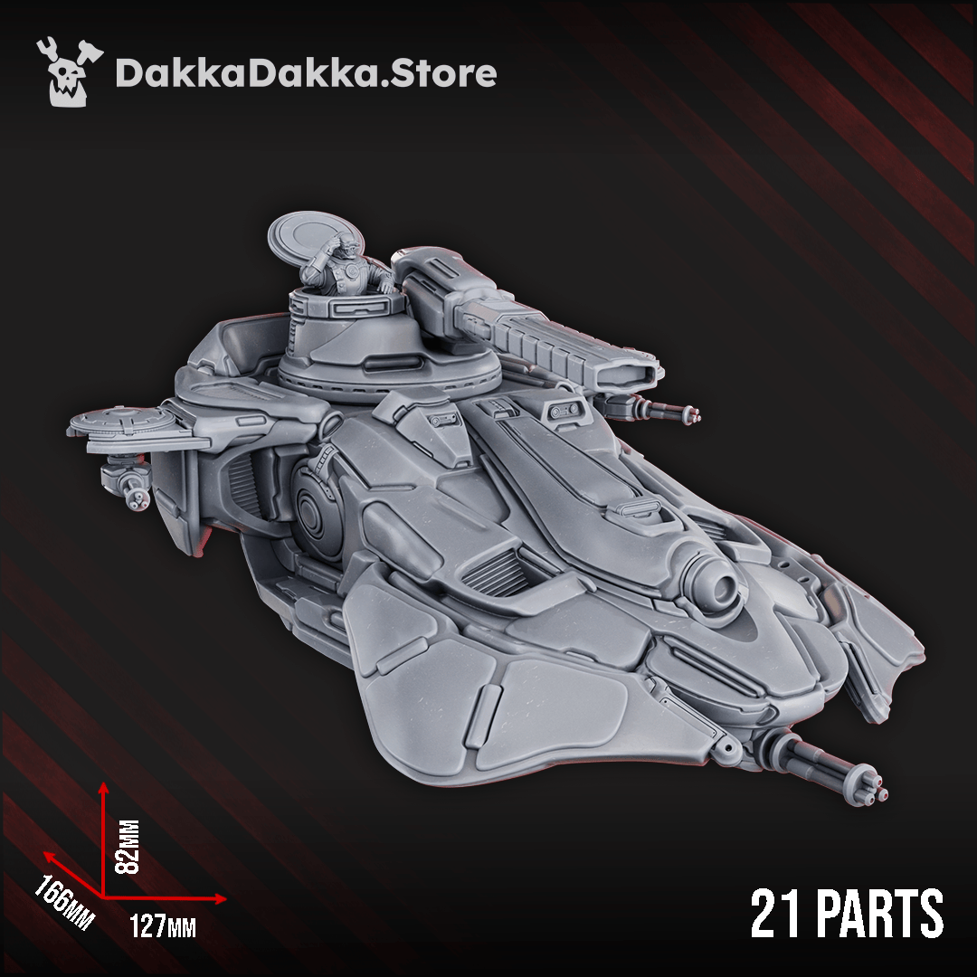 Tabletop Terrain Miniature Hover Tank + APC of Black Sun Covenant