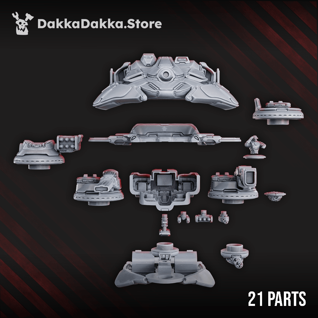 Tabletop Terrain Miniature Hover Tank + APC of Black Sun Covenant