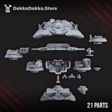 Tabletop Terrain Miniature Hover Tank + APC of Black Sun Covenant