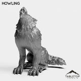 Tabletop Terrain Miniature Howling Wolves