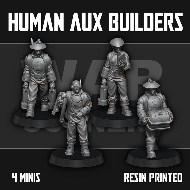 Tabletop Terrain Miniature Human Auxiliary Builders