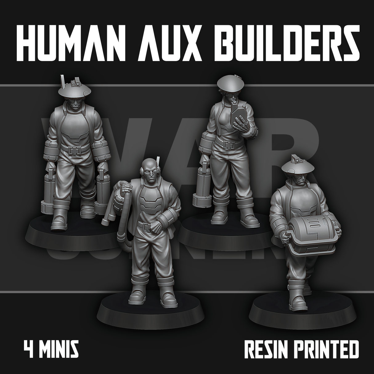 Tabletop Terrain Miniature Human Auxiliary Builders