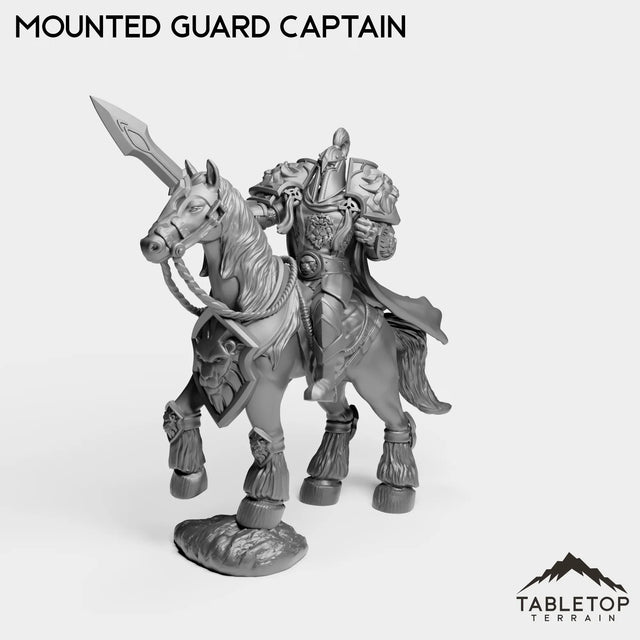 Tabletop Terrain Miniature Human Mounted Guard Captain