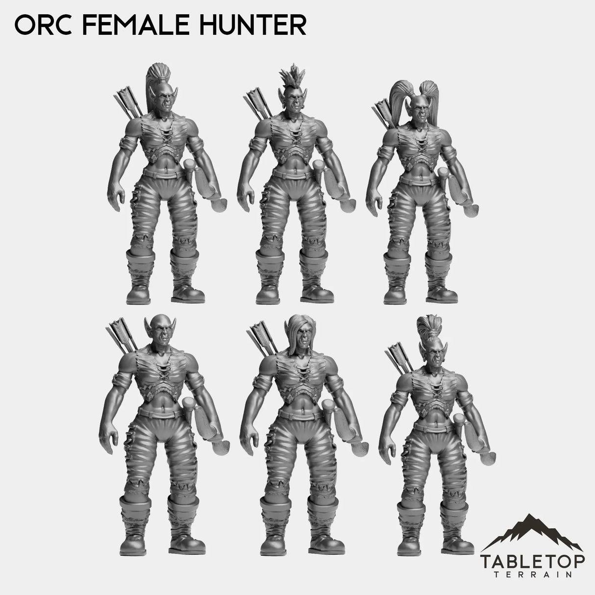 Tabletop Terrain Miniature Hunter Orc Female Starters