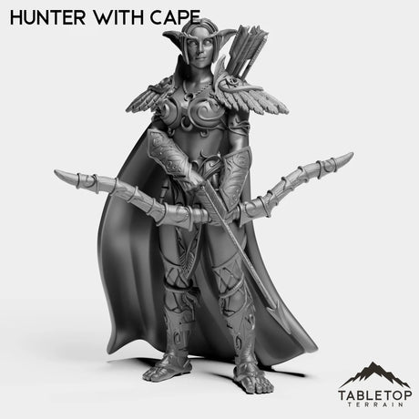 Tabletop Terrain Miniature Hunter With Cape Night Sentinel Hunter Female