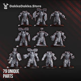 Tabletop Terrain Miniature Ignisaurus Clan Destroyers (build kit) - Armored Heavy Infantry Squad of Space Knights