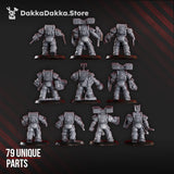 Tabletop Terrain Miniature Ignisaurus Clan Destroyers (build kit) - Armored Heavy Infantry Squad of Space Knights