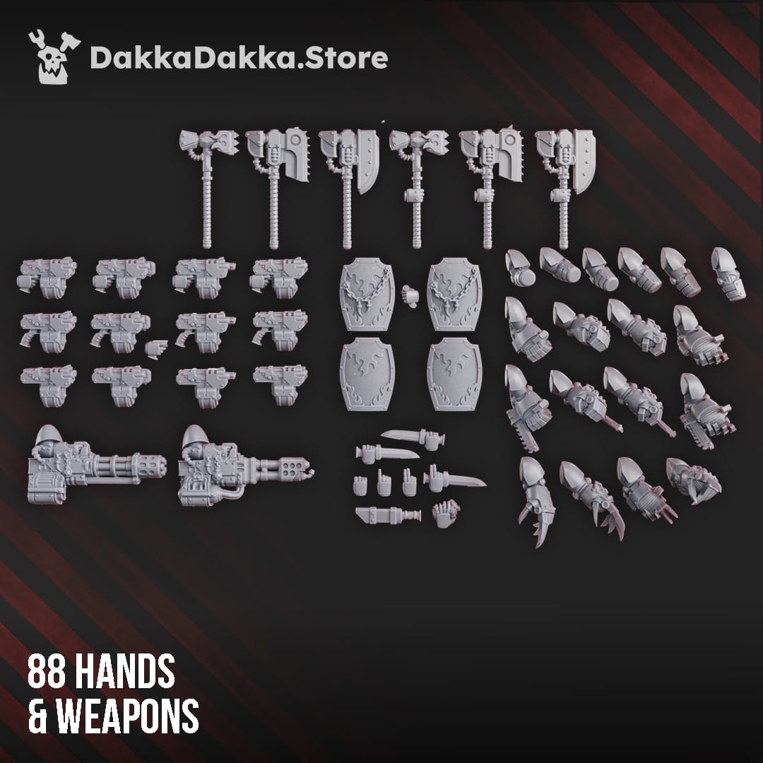 Tabletop Terrain Miniature Ignisaurus Clan Destroyers (build kit) - Armored Heavy Infantry Squad of Space Knights