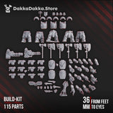 Tabletop Terrain Miniature Ignisaurus Clan Destroyers (build kit) - Armored Heavy Infantry Squad of Space Knights