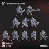 Tabletop Terrain Miniature Ignisaurus Clan Team Ignitium (x10) - Prime Armored Fire Squad of Space Knights