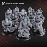 Tabletop Terrain Miniature Ignisaurus Clan Team Ignitium (x10) - Prime Armored Fire Squad of Space Knights