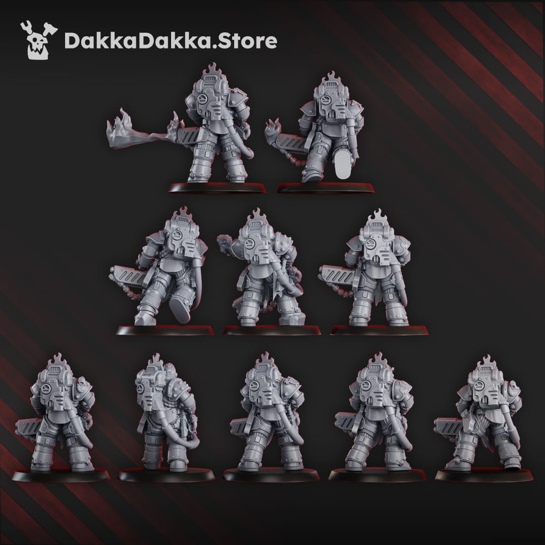 Tabletop Terrain Miniature Ignisaurus Clan Team Ignitium (x10) - Prime Armored Fire Squad of Space Knights
