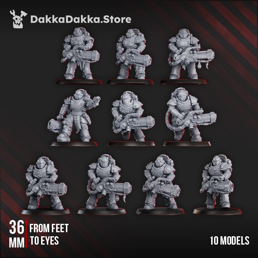 Tabletop Terrain Miniature Ignisaurus Clan Team Pulsarum (x10) - Prime Armored Fire Squad of Space Knights